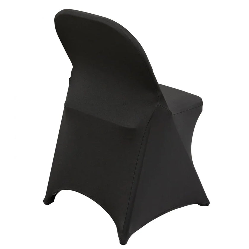 VEVOR Stretch Spandex Folding Chair Covers, Universal Fitted Chair Cover, Removable Washable Protective Slipcovers, for Wedding, Holiday, Banquet, Party, Celebration, Dining (100PCS Black)