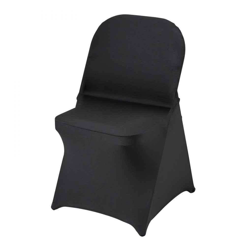 VEVOR Stretch Spandex Folding Chair Covers, Universal Fitted Chair Cover, Removable Washable Protective Slipcovers, for Wedding, Holiday, Banquet, Party, Celebration, Dining (30PCS Black)