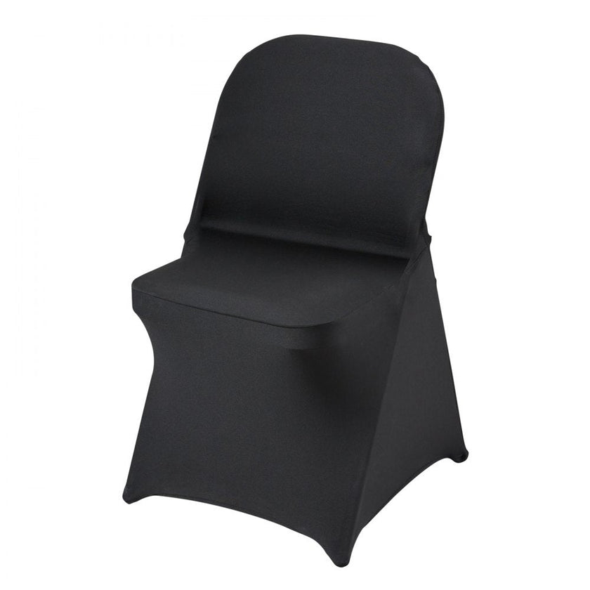 VEVOR Stretch Spandex Folding Chair Covers, Universal Fitted Chair Cover, Removable Washable Protective Slipcovers, for Wedding, Holiday, Banquet, Party, Celebration, Dining (30PCS Black)
