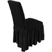 VEVOR Stretch Spandex Folding Chair Covers, Universal Fitted Chair Cover with Skirt, Removable Washable Protective Slipcovers, for Wedding, Holiday, Banquet, Party, Celebration, Dining (4 PCS Black)