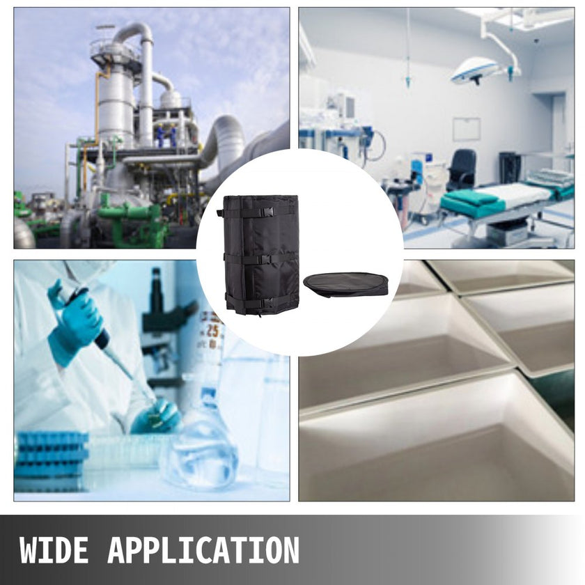 VEVOR Drum Blanket Heater 55 Gal/208 L, Drum Heater 1300W, Heating Blanket Industrial, Max Thermostat Fixed 145?, with Adjustable Digital Thermostatic Controller, Full-Wrapped Design for Rapid Heating