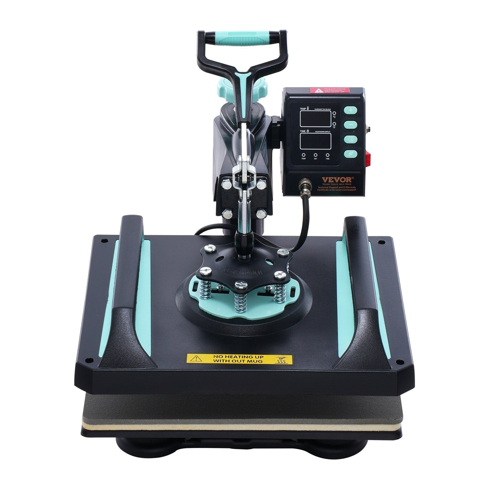 VEVOR 5 in 1 Heat Press Machine 12x15 in 30oz Tumbler Press T-Shirts Black+Green