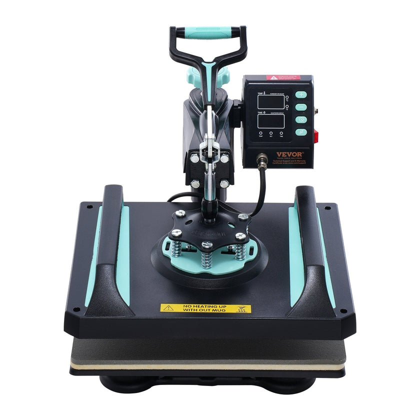 VEVOR 5 in 1 Heat Press Machine 12x15 in 30oz Tumbler Press T-Shirts Black+Green