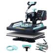 VEVOR 5 in 1 Heat Press Machine 12x15 in 30oz Tumbler Press T-Shirts Black+Green