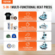 VEVOR Heat Press Machine 12x15 in 5 in 1 with 30oz Tumbler Press T-Shirts Green