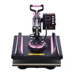 VEVOR 8 in 1 Heat Press Machine 12x15 in 30oz Tumbler Press T-Shirts Black+Pink