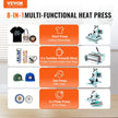 VEVOR Heat Press Machine 12x15 in 8 in 1 with 30oz Tumbler Press T-Shirts Green