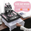 VEVOR 5 in 1 Heat Press Machine 15x15 in 30oz Tumbler Press T-Shirts Black