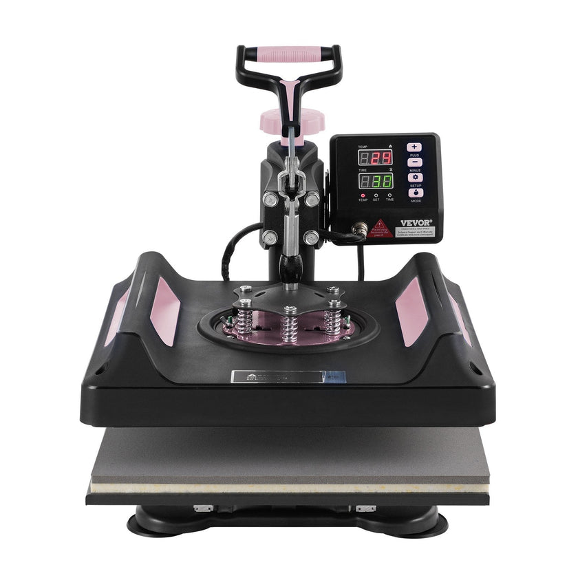 VEVOR 5 in 1 Heat Press Machine 15x15 in 30oz Tumbler Press T-Shirts Black