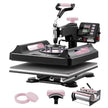 VEVOR 5 in 1 Heat Press Machine 15x15 in 30oz Tumbler Press T-Shirts Black