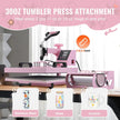 VEVOR Heat Press Machine 15x15 in 5 in 1 with 30oz Tumbler Press T-Shirts Pink
