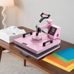 VEVOR Heat Press Machine 15x15 in 5 in 1 with 30oz Tumbler Press T-Shirts Pink