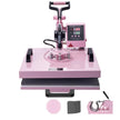 VEVOR Heat Press Machine 15x15 in 5 in 1 with 30oz Tumbler Press T-Shirts Pink