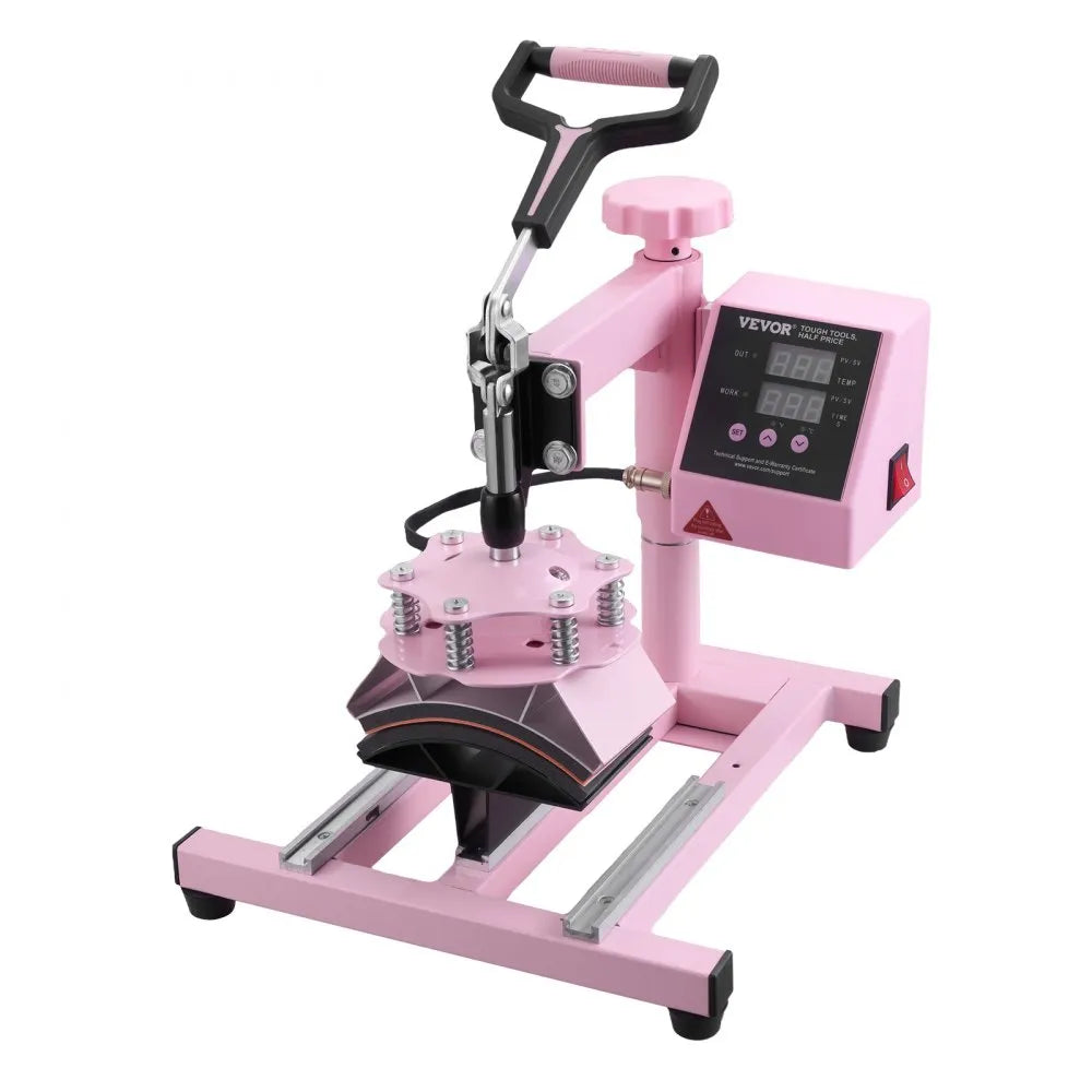 VEVOR Heat Press Machine 15x15 in 5 in 1 with 30oz Tumbler Press T-Shirts Pink