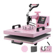 VEVOR Heat Press Machine 15x15 in 5 in 1 with 30oz Tumbler Press T-Shirts Pink