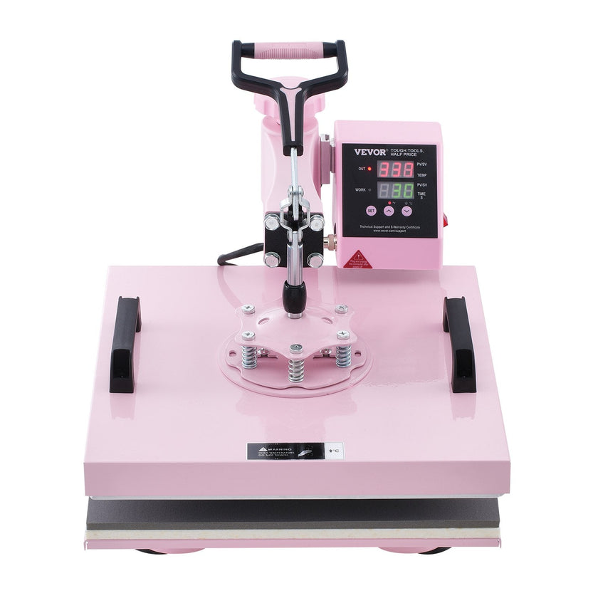 VEVOR Heat Press Machine 15x15 in 8 in 1 with 30oz Tumbler Press T-Shirts Pink