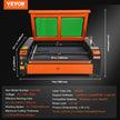 VEVOR 130W CO2 Laser Engraver and Cutter 35 x 55 in 19.7 IPS Engraving Machine