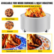 VEVOR Smokeless Fire Pit, Stainless Steel Stove Bonfire, Large 27.6 inch Diameter Wood Burning Fire Pit, Outdoor Stove Bonfire Fire Pit, Portable Smokeless Fire Bowl for Picnic Camping Backyard Silver