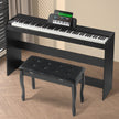 VEVOR 88 Key Fully Weighted Digital Piano Dual Keyboard Cabinet Bracket Bench