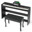 VEVOR 88 Key Fully Weighted Digital Piano Dual Keyboard Cabinet Bracket Bench