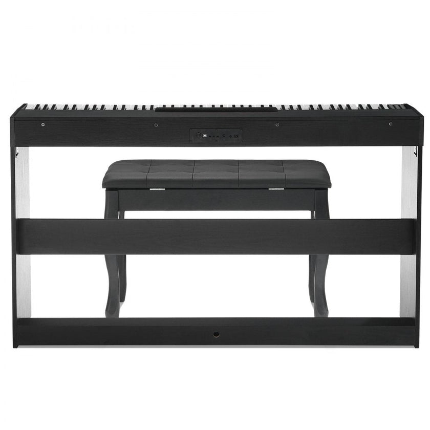VEVOR 88 Key Fully Weighted Digital Piano Dual Keyboard Cabinet Bracket Bench