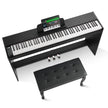 VEVOR 88 Key Fully Weighted Digital Piano Dual Keyboard Cabinet Bracket Bench