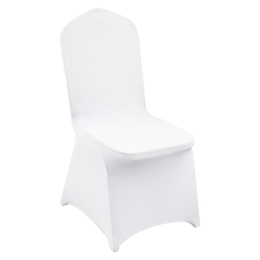 VEVOR Stretch Spandex Folding Chair Covers, Universal Fitted Chair Cover, Removable Washable Protective Slipcovers, for Wedding, Holiday, Banquet, Party, Celebration, Dining (12PCS White)