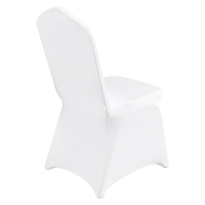 VEVOR Stretch Spandex Folding Chair Covers, Universal Fitted Chair Cover, Removable Washable Protective Slipcovers, for Wedding, Holiday, Banquet, Party, Celebration, Dining (200PCS White)