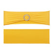 VEVOR Stretch Spandex Chair Sashes, Chair Slipcover and Stretch Chair Sash with Round Buckle, Elastic Chair Bands, Fitting Wedding, Holiday, Banquet, Party Chair Decoration (50 PCS Golden Yellow)