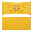 VEVOR Stretch Spandex Chair Sashes, Chair Slipcover and Stretch Chair Sash with Round Buckle, Elastic Chair Bands, Fitting Wedding, Holiday, Banquet, Party Chair Decoration (50 PCS Golden Yellow)
