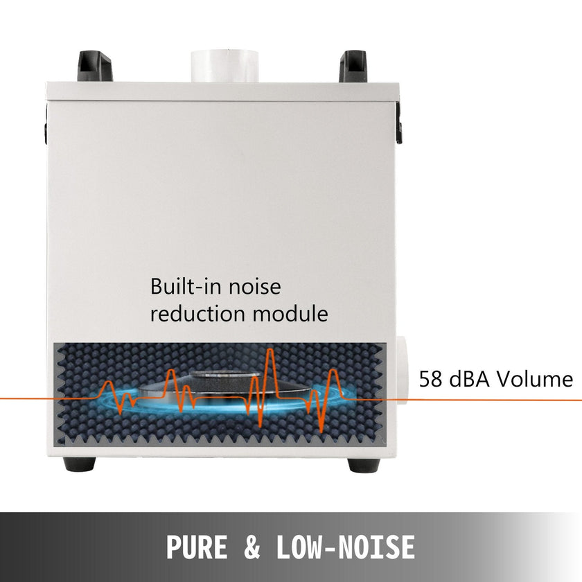 VEVOR Pure Air Fume 80W Smoke Air Purifer 110V Fume Extractor 180m3/H Smoke Purifier Absorber Remover for CNC Laser Engraving Machine(110V)