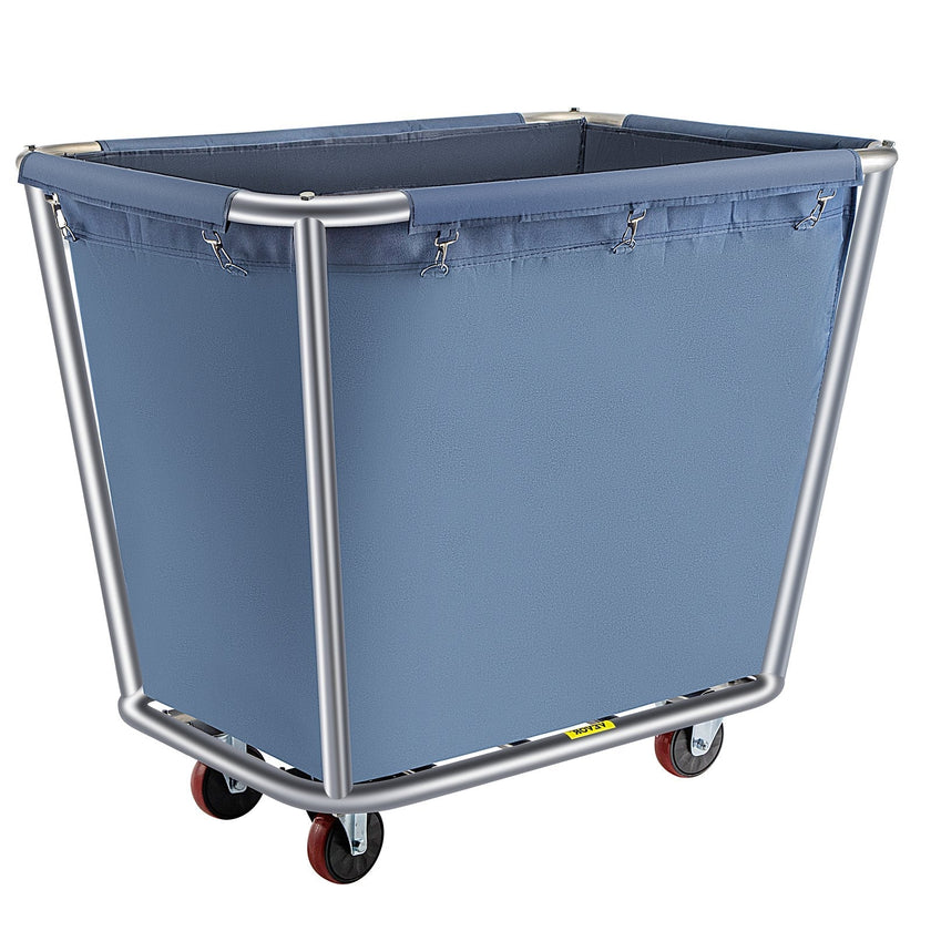 VEVOR Basket Truck Steel Canvas Laundry Basket 8 Bushel Truck Cap Basket Cart