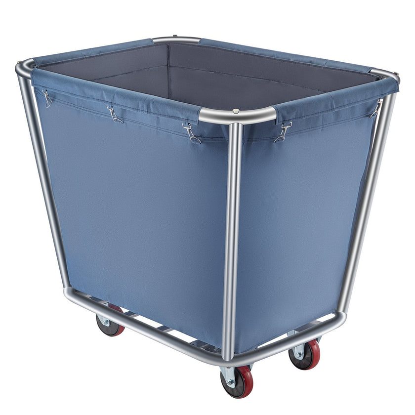 VEVOR Basket Truck Steel Canvas Laundry Basket 8 Bushel Truck Cap Basket Cart