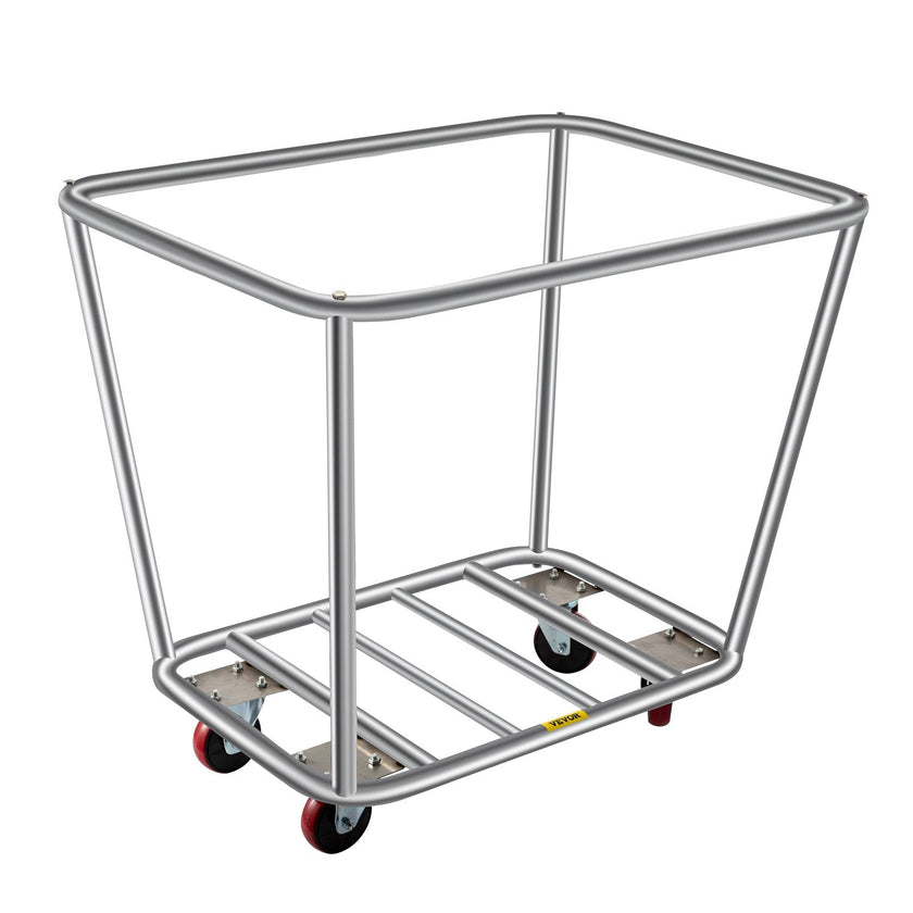 VEVOR Basket Truck Steel Canvas Laundry Basket 8 Bushel Truck Cap Basket Cart