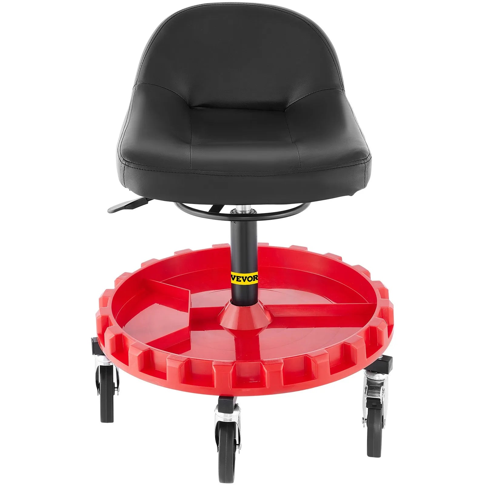 VEVOR Shop Stool, 400 LBS Rolling Garage Stool, 18” to 23” Adjustable Height Mobile Rolling Gear Seat, Round Tray Garage Pneumatic Stool, All-Terrain 5