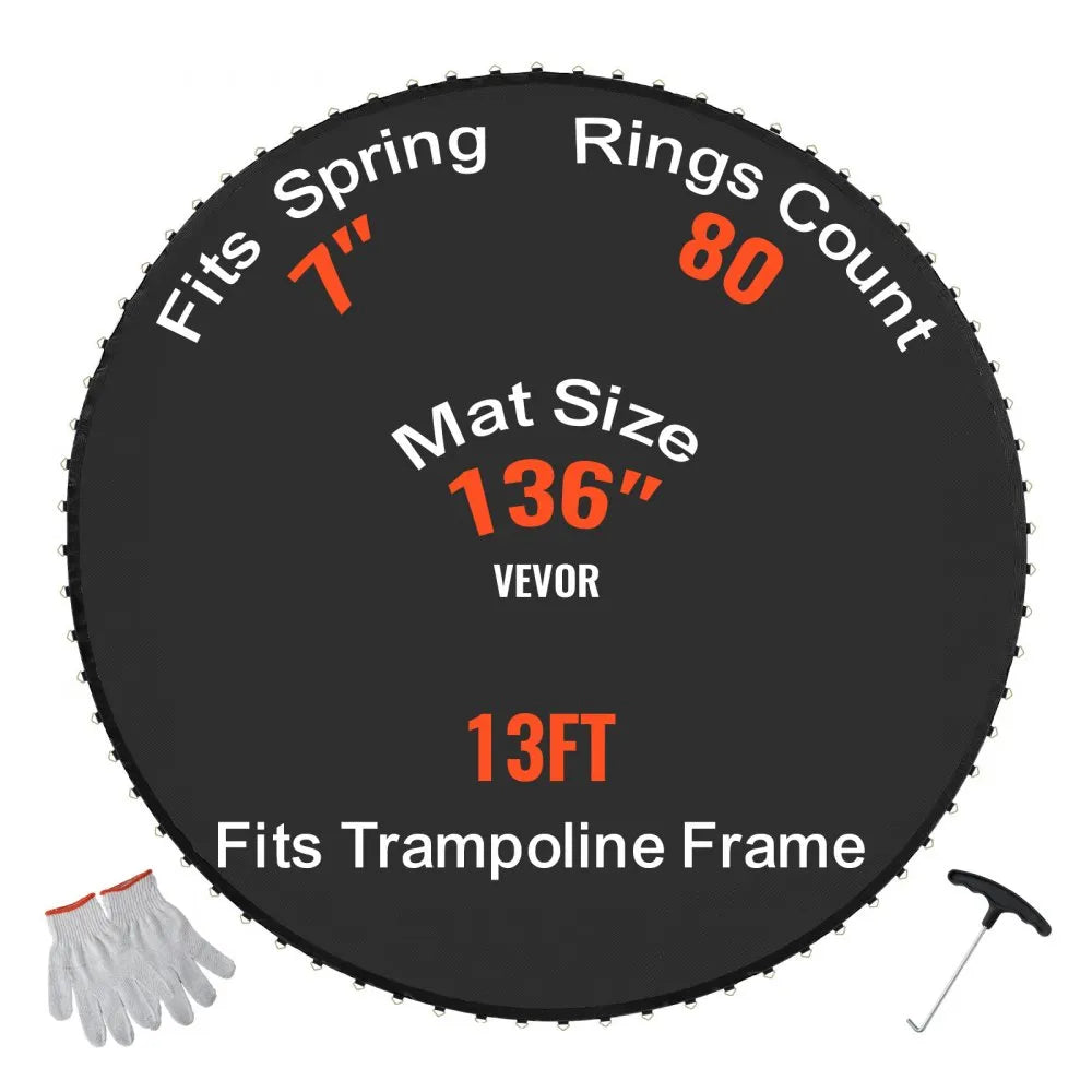 VEVOR Replacement Trampoline Mat Fits 13ft Frame 80 V-Rings 7