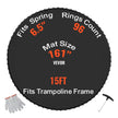 VEVOR Replacement Trampoline Mat Fits 15ft Frame 96 V-Rings 6.5