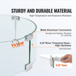 VEVOR Fire Pit Wind Guard, 26 x 26 x 6 Inch Glass Flame Guard, Round Glass Shield, 1/4-Inch Thick Fire Table, Clear Tempered Glass Flame Guard, Steady Feet Tree Pit Guard for Propane, Gas, Outdoor