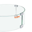 VEVOR Fire Pit Wind Guard, 26 x 26 x 6 Inch Glass Flame Guard, Round Glass Shield, 1/4-Inch Thick Fire Table, Clear Tempered Glass Flame Guard, Steady Feet Tree Pit Guard for Propane, Gas, Outdoor
