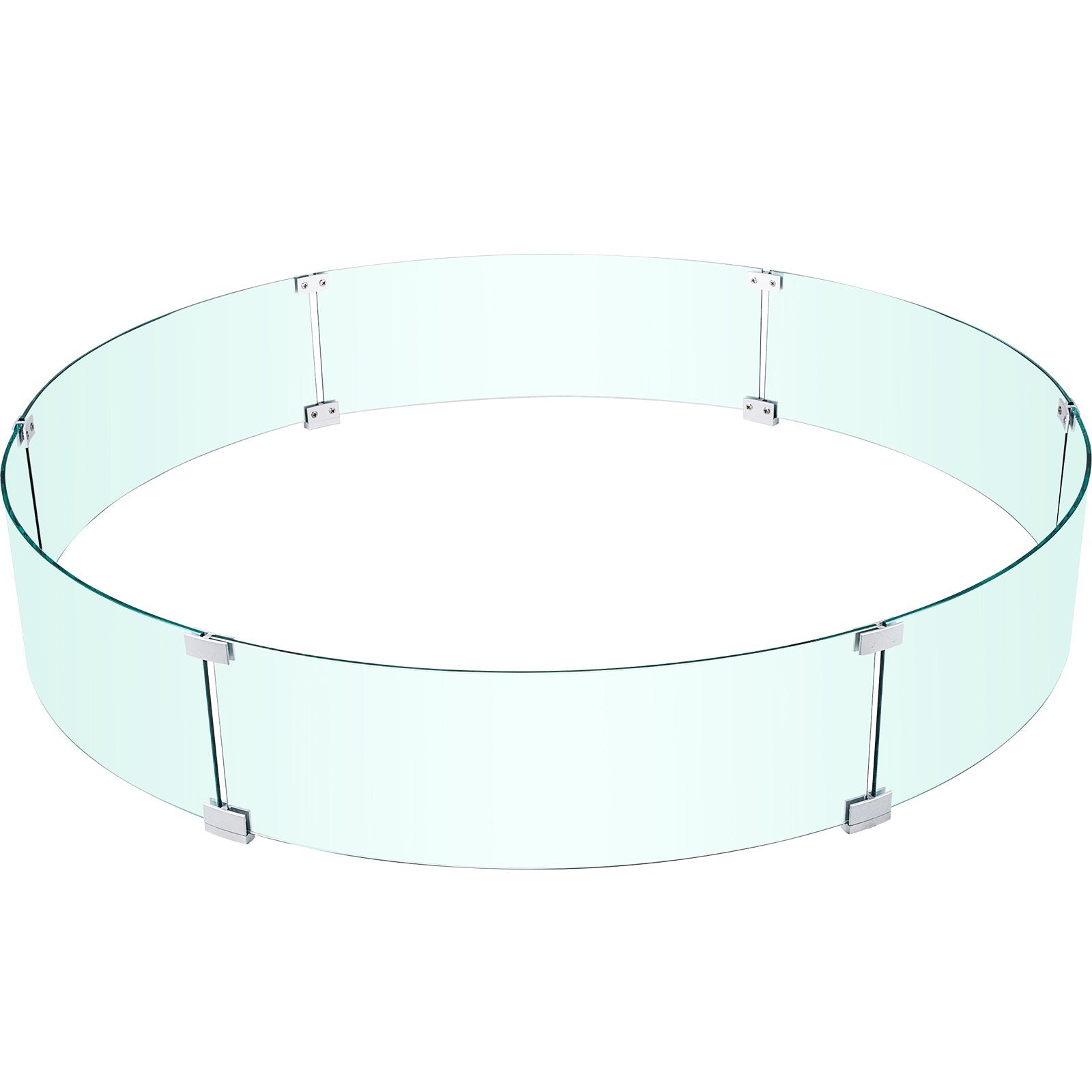VEVOR Fire Pit Wind Guard, 47 x 47 x 8 Inch Glass Flame Guard, Round Glass Shield, 1/4-Inch Thick Fire Table, Clear Tempered Glass Flame Guard, Steady Feet Tree Pit Guard for Propane, Gas, Outdoor