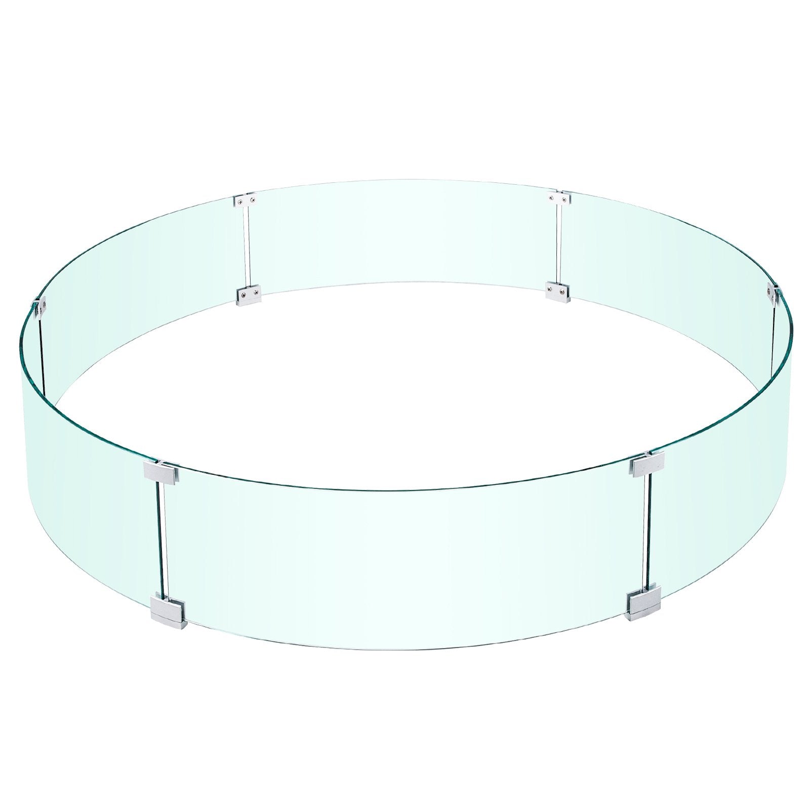 VEVOR Fire Pit Wind Guard, 47 x 47 x 8 Inch Glass Flame Guard, Round Glass Shield, 1/4-Inch Thick Fire Table, Clear Tempered Glass Flame Guard, Steady Feet Tree Pit Guard for Propane, Gas, Outdoor