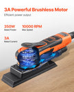 VEVOR 3/8 Sheet Sander 350W 6 Speeds Brushless Finishing Sander for Woodworking