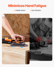 VEVOR 3/8 Sheet Sander 350W 6 Speeds Brushless Finishing Sander for Woodworking