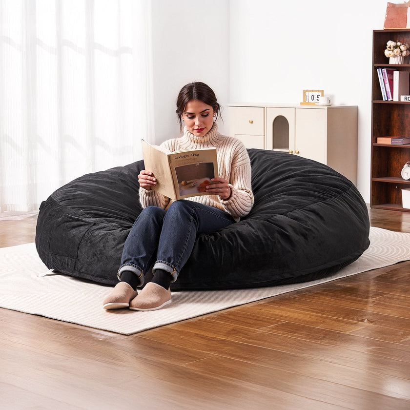 VEVOR Round Bean Bag Chair with Removable & Washable Cover for Adult Giant Black
