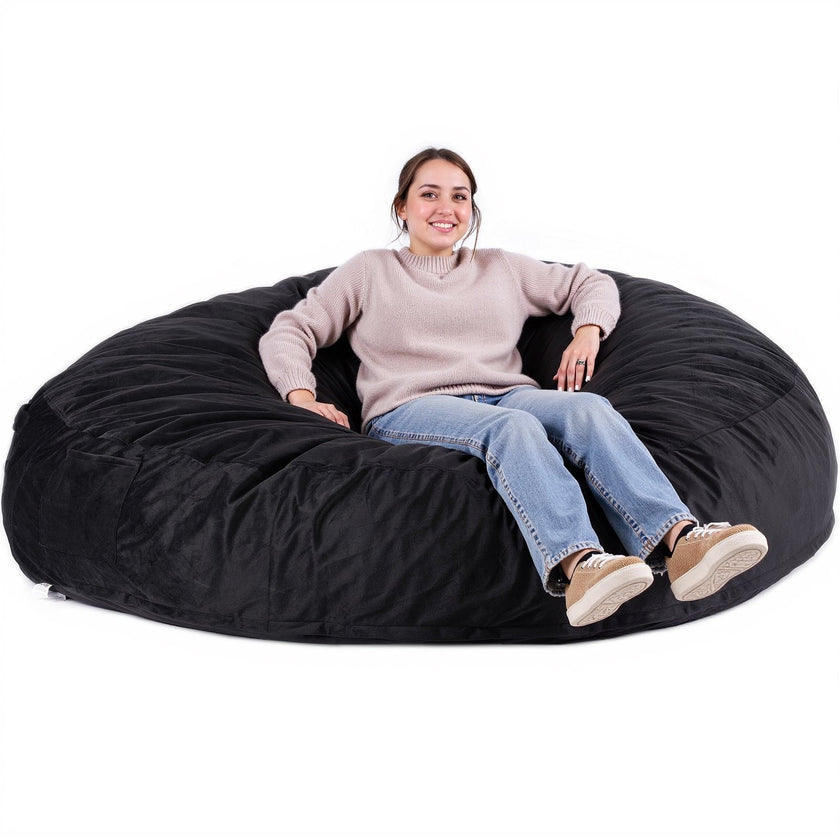 VEVOR Round Bean Bag Chair with Removable & Washable Cover for Adult Giant Black