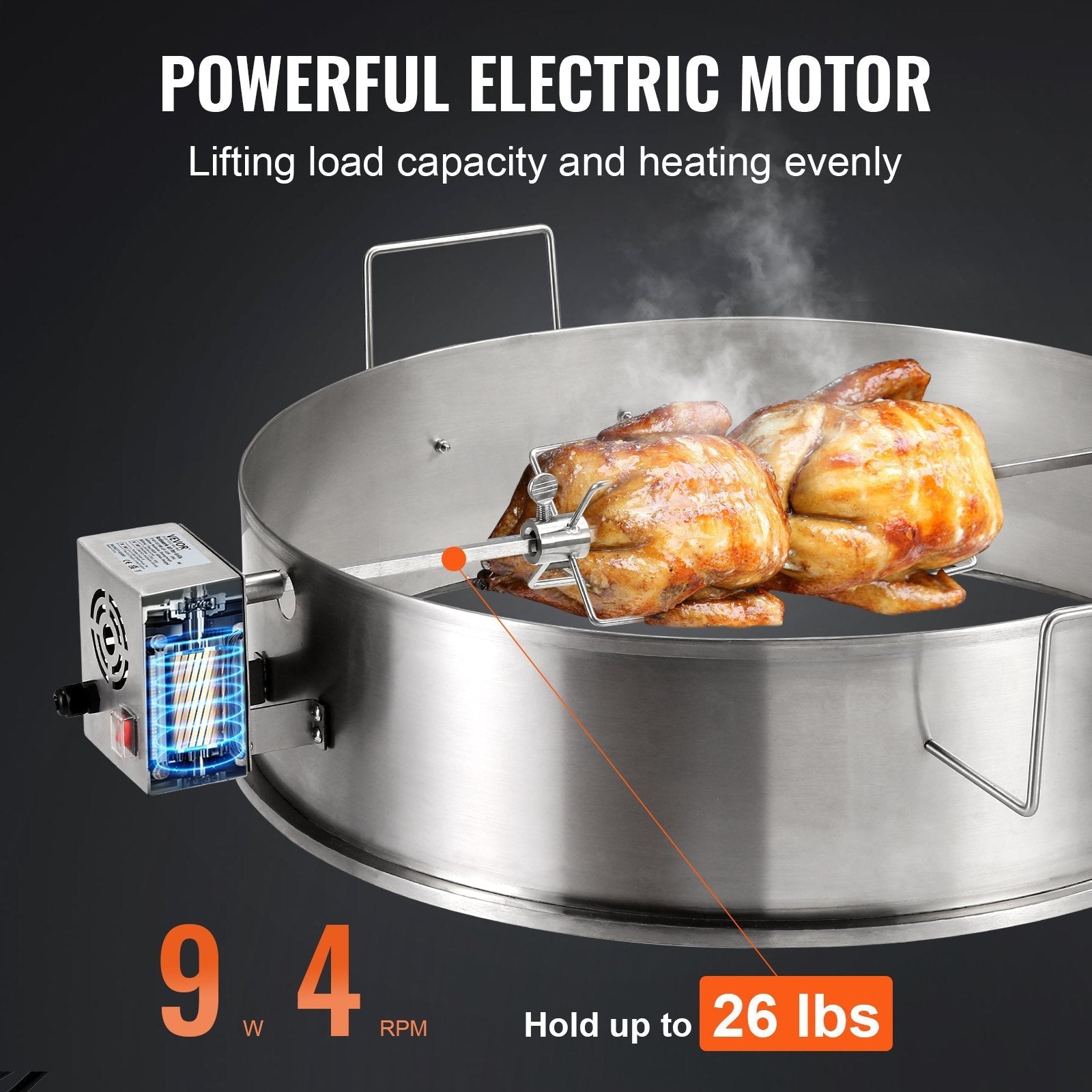 VEVOR BBQ Rotisserie Ring Kit for 22