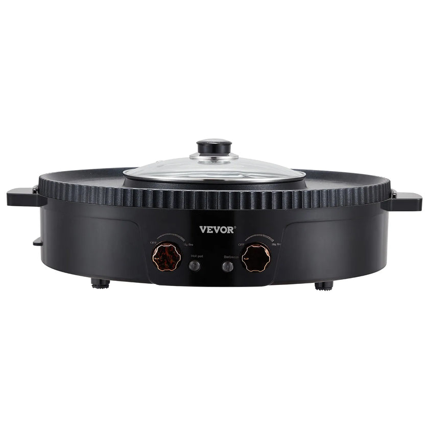 VEVOR Hot Pot with Grill 1800W 2-in-1 Electric Smokeless Grill and Hot Pot