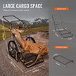 VEVOR Folding Deer Cart Game Hauler Utility Gear Dolly 500 LBS Capacity