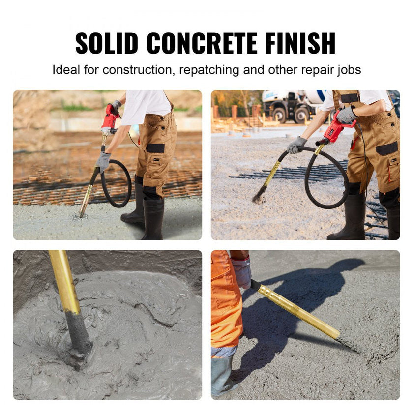 Handheld Concrete Vibrator, 800W Electric Vibrator 13000 VPM, Electric Concrete Vibrating Tool With 6.6ft / 2m Shaft Rod, Portable Pencil Cement Vibrator Remove Air Bubble and Mix Concrete