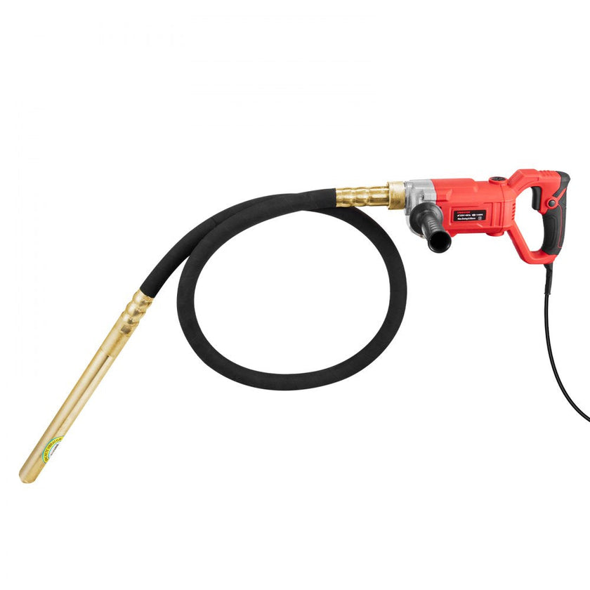 Handheld Concrete Vibrator, 800W Electric Vibrator 13000 VPM, Electric Concrete Vibrating Tool With 6.6ft / 2m Shaft Rod, Portable Pencil Cement Vibrator Remove Air Bubble and Mix Concrete